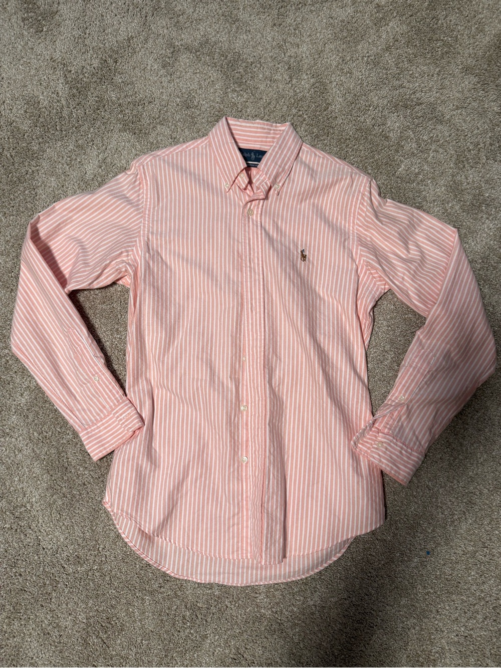 Ralph Lauren Pink & White Striped Button-Down Shirt